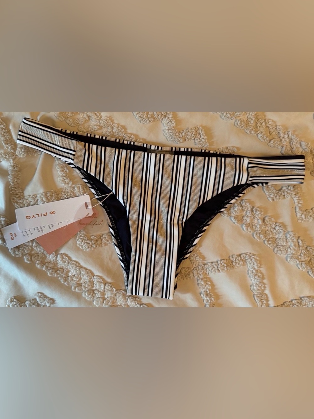PILYQ Harbour Stripe Hipster Bikini Bottoms